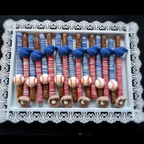 Baseball-Themed Pretzel Rods